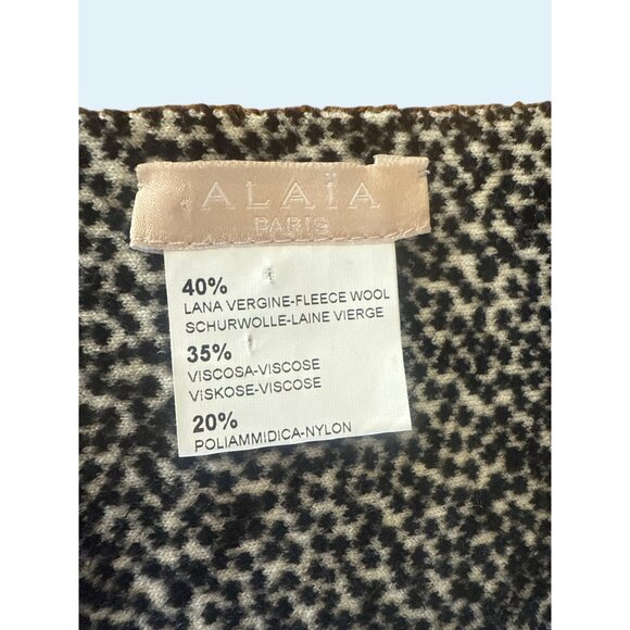 Alaia Paris Black & White Wool Blend Scarf - Picture 2 of 5